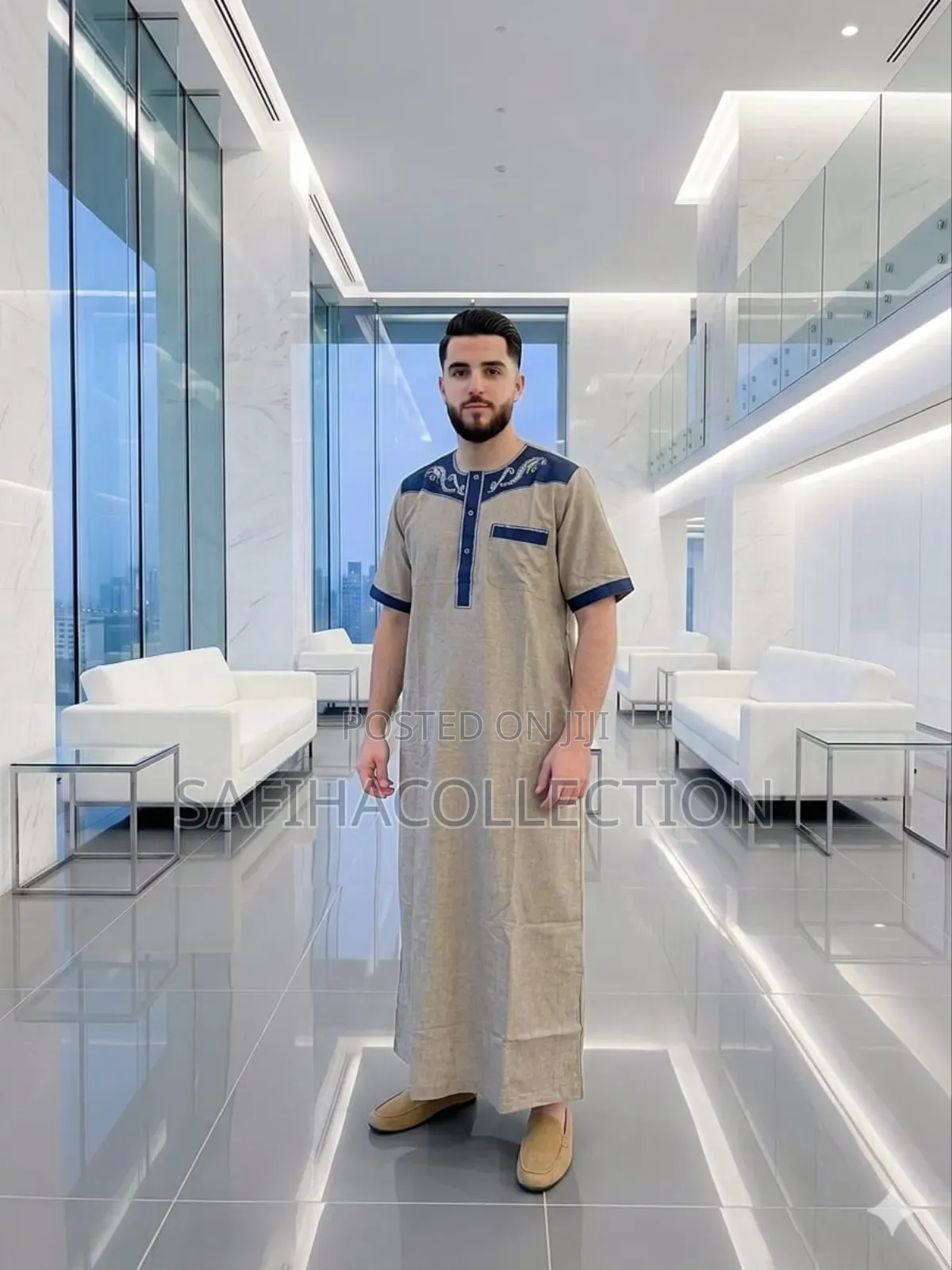 Cotton Short Sleeve Jallabiya