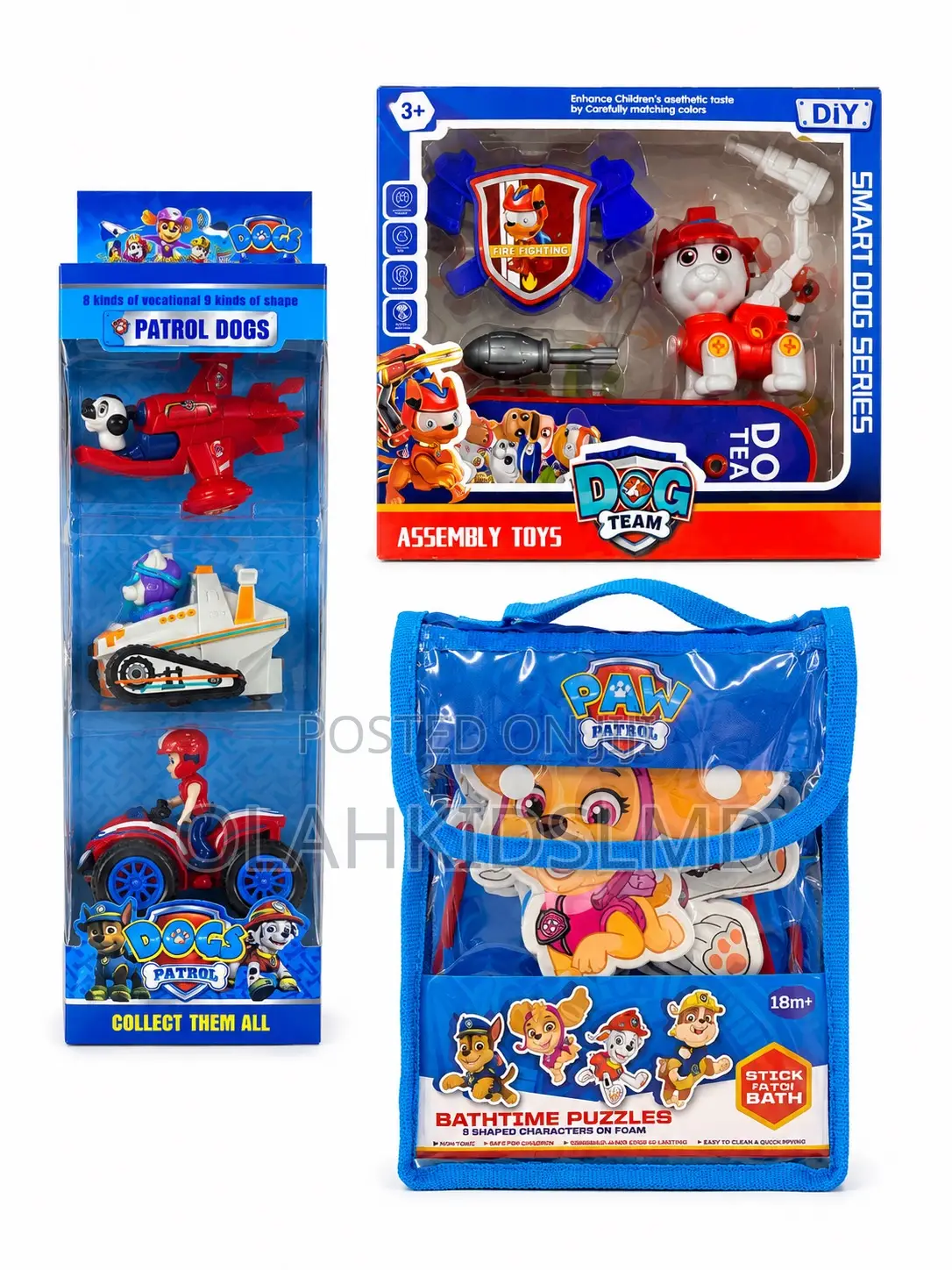Paw Patrol Dog Team Assembly Toys, Vehicles Bath Puzzle Set