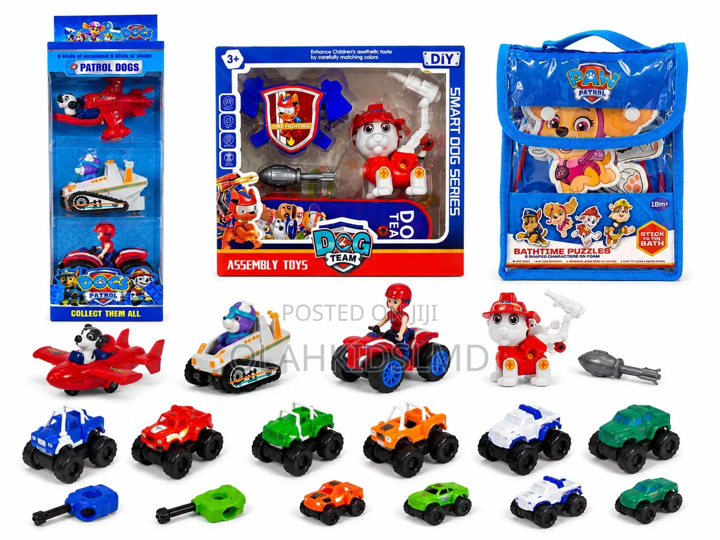Paw Patrol Dog Team Assembly Toys, Vehicles Bath Puzzle Set