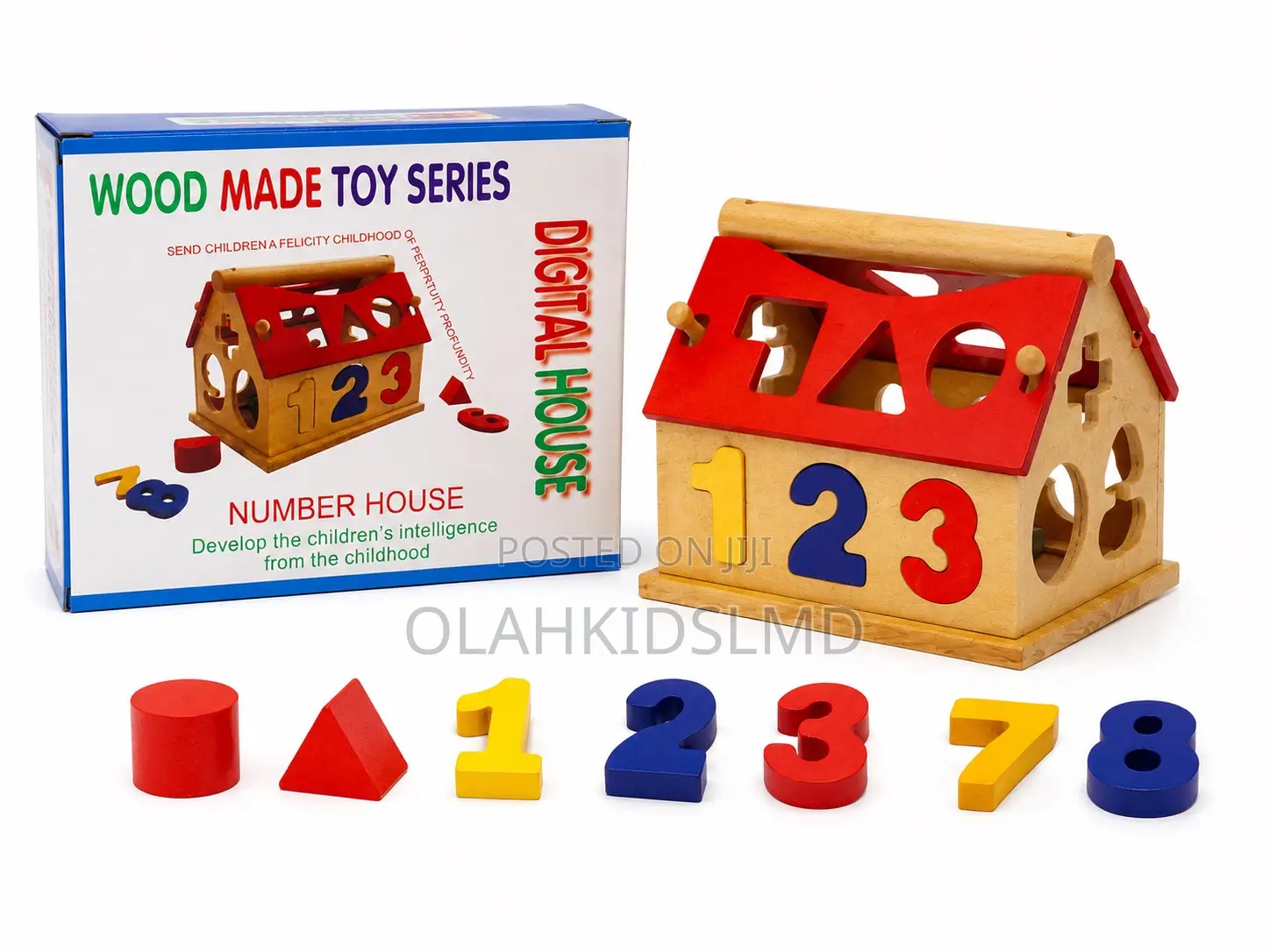 Wooden Number House Shape Sorter – Digital House Educational Toy