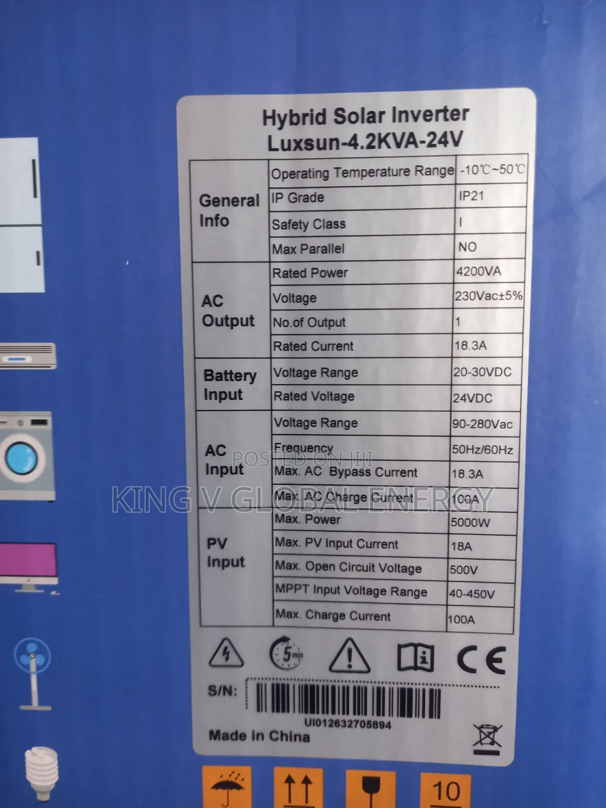 Luxsun 4.2kva 24v Hybrid Solar Inverter