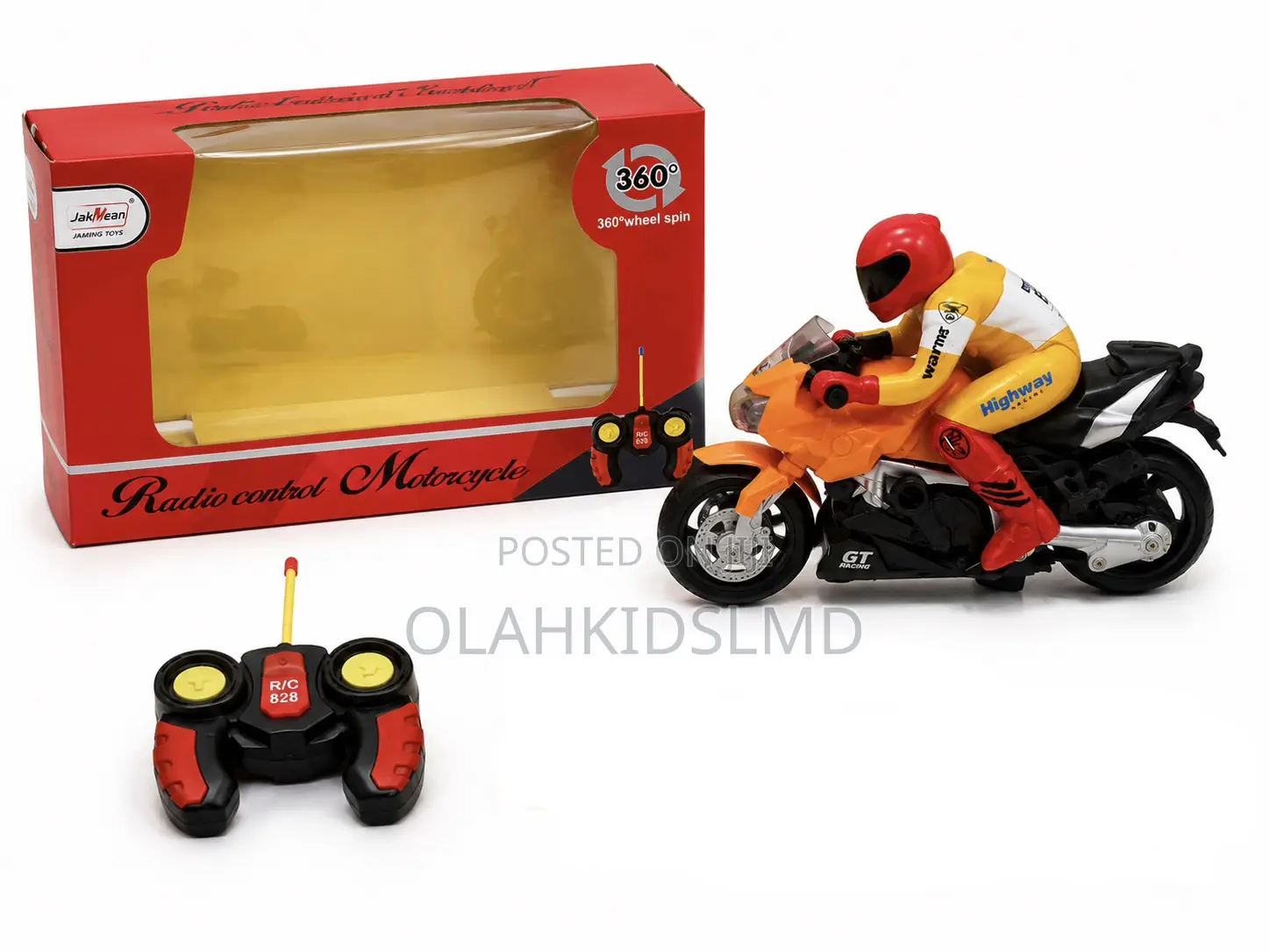 Rc Motorcycle Toy With Rider – 360° Wheel Spin Remote Control Bike