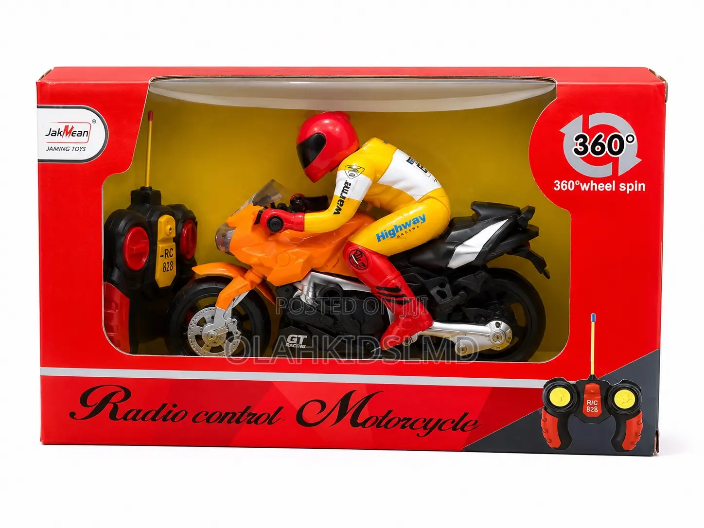 Rc Motorcycle Toy With Rider – 360° Wheel Spin Remote Control Bike