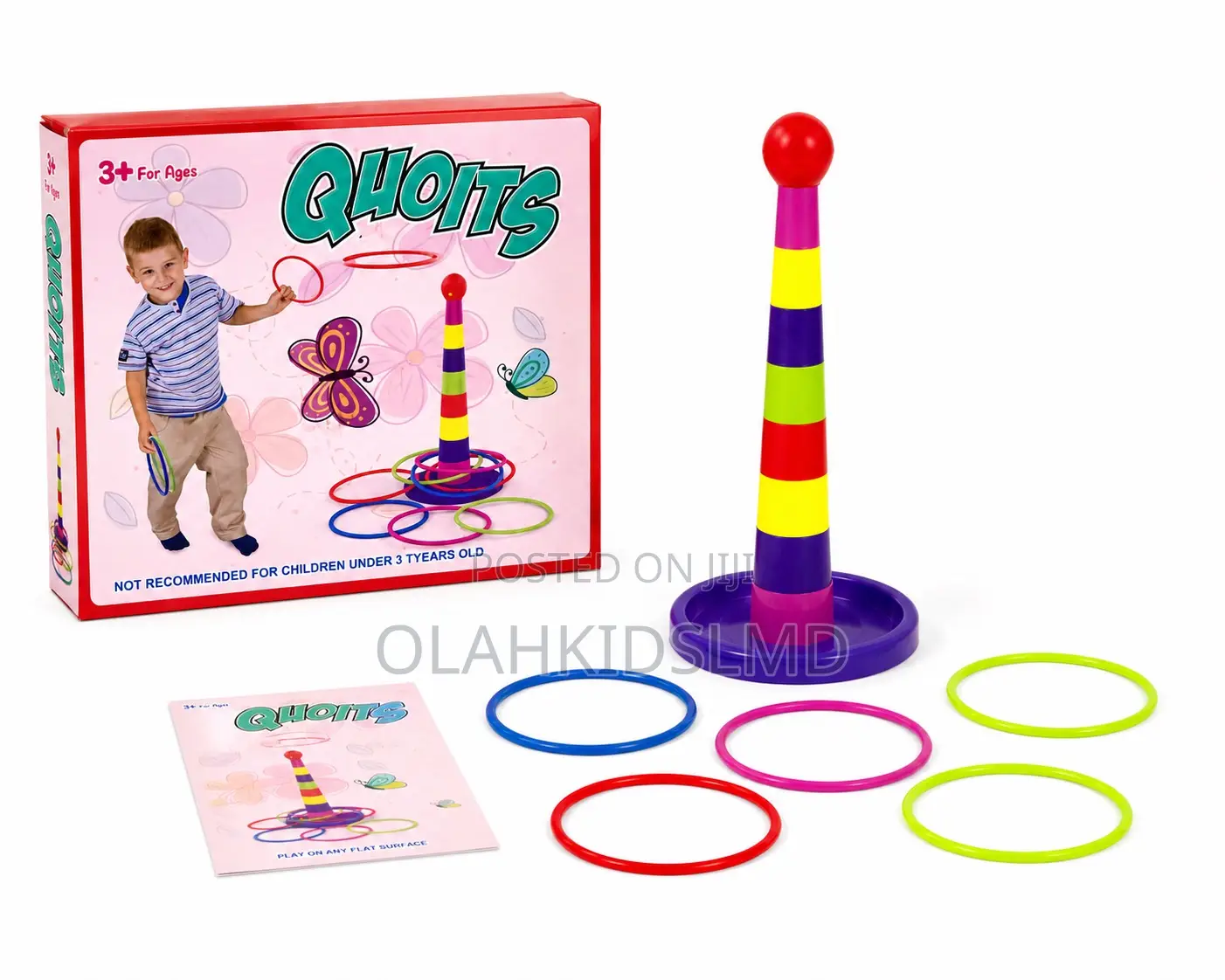 Quoits Ring Toss Game Set – Kids Outdoor/Indoor Toy (3+ Years)