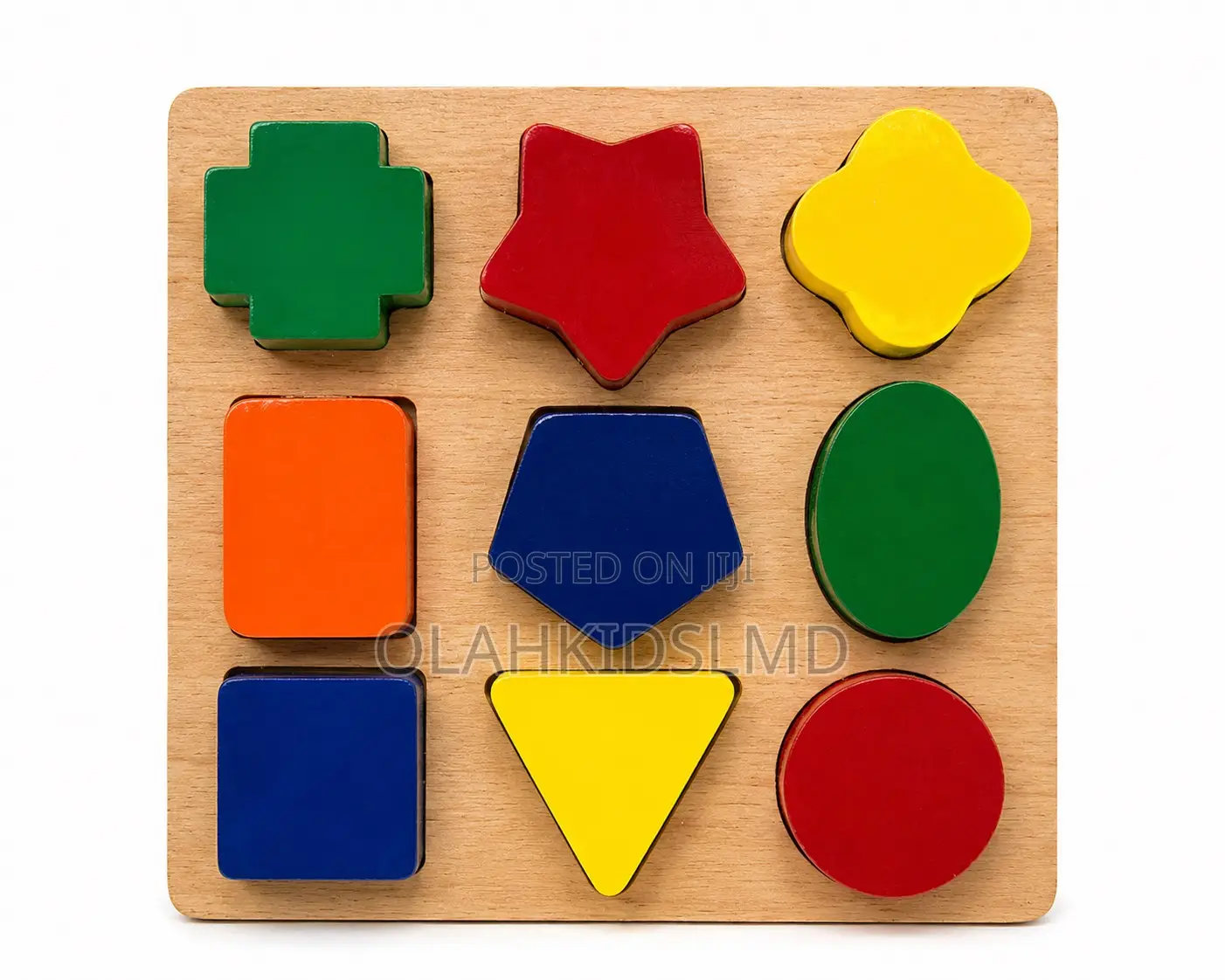 Wooden Shapes Sorting Puzzle Board – Geometric Shapes Learning Toy