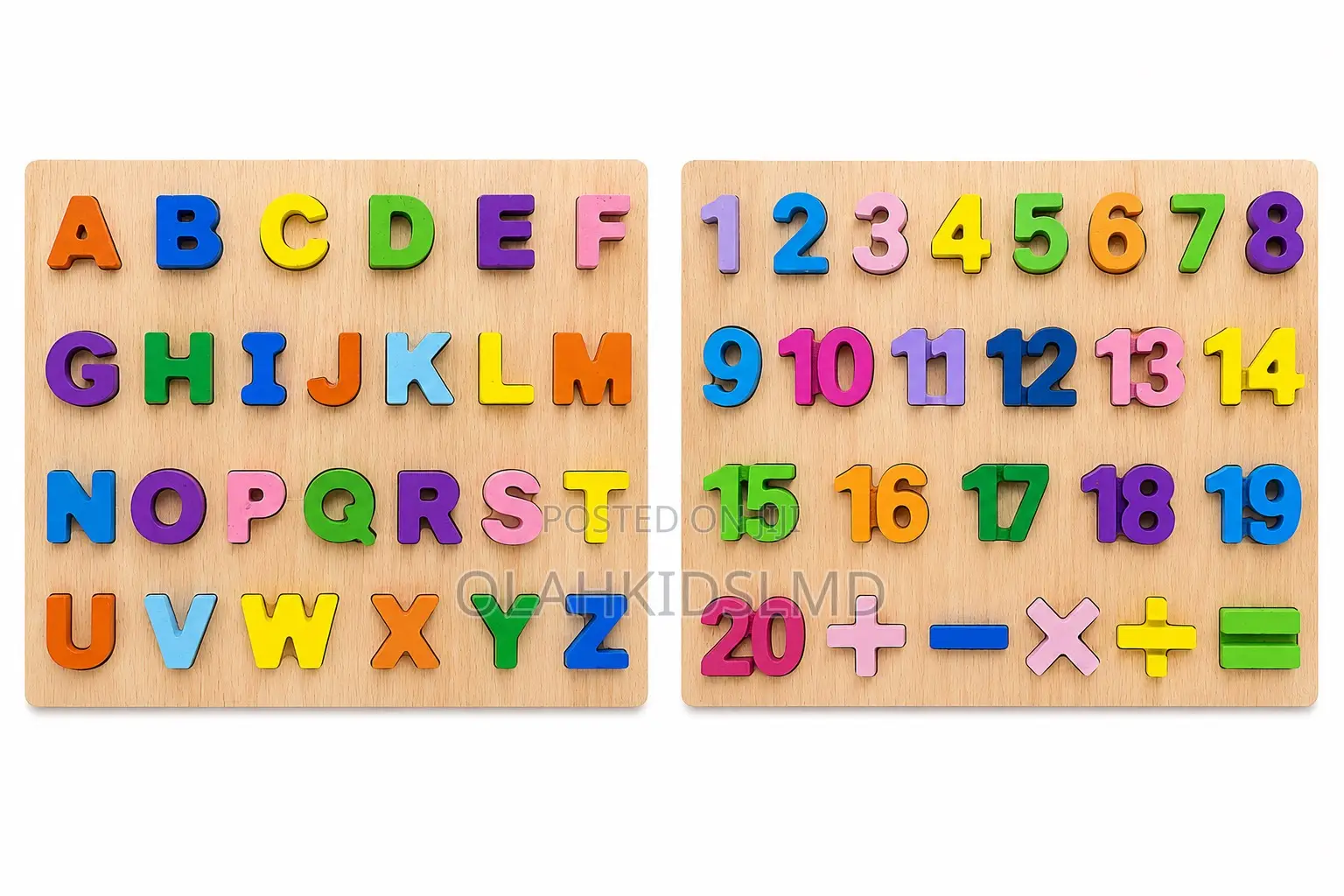 Wooden Alphabet Numbers Puzzle Board Set – Abc 123 Learning Toy