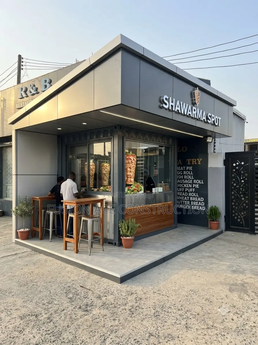 Shawarma, Barbecue, Bakery Spot Constructed With Alucoboard and Steel