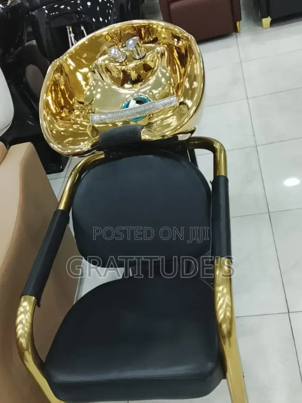 Gold Ceramic Hair Shampoo Basin