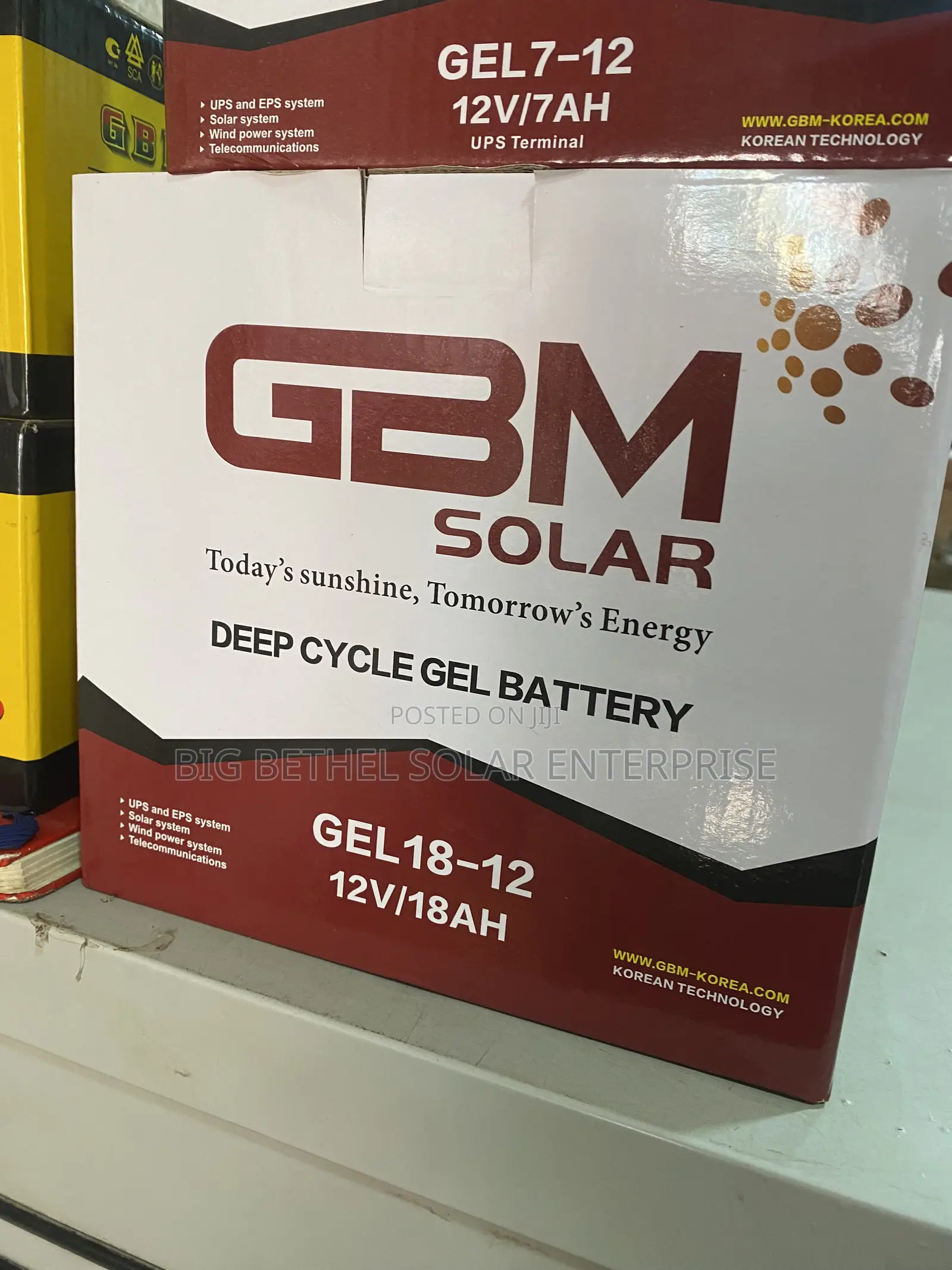18ah 12v GBM Solar Gel Ups Battery