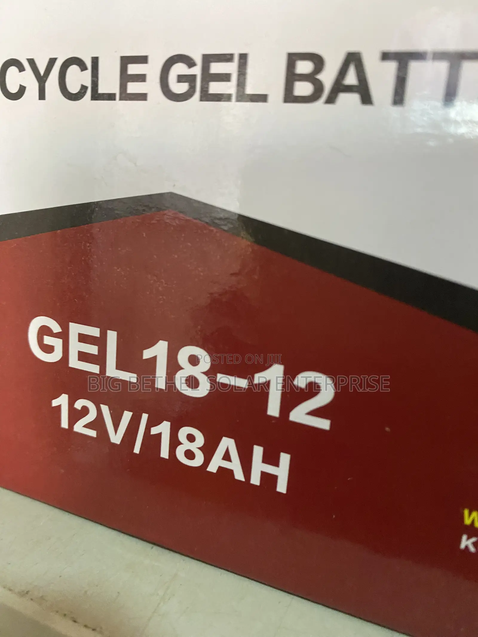18ah 12v GBM Solar Gel Ups Battery