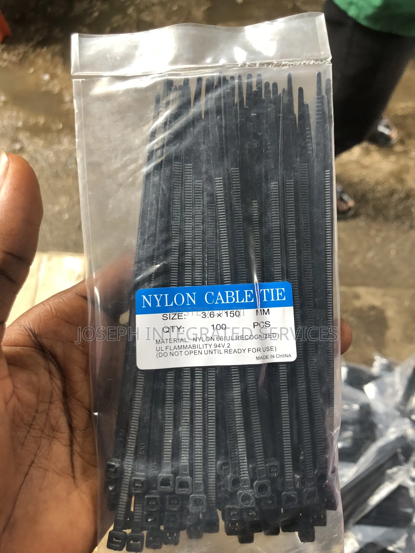 Black Nylon Cable Ties 3.6mm by 150mm