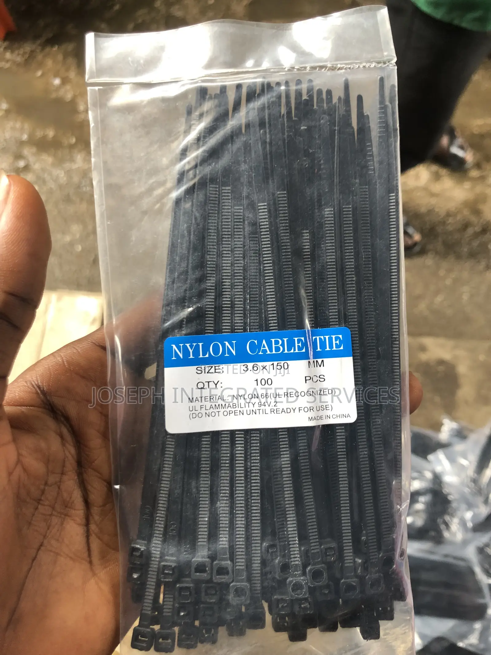 Black Nylon Cable Ties 3.6mm by 150mm