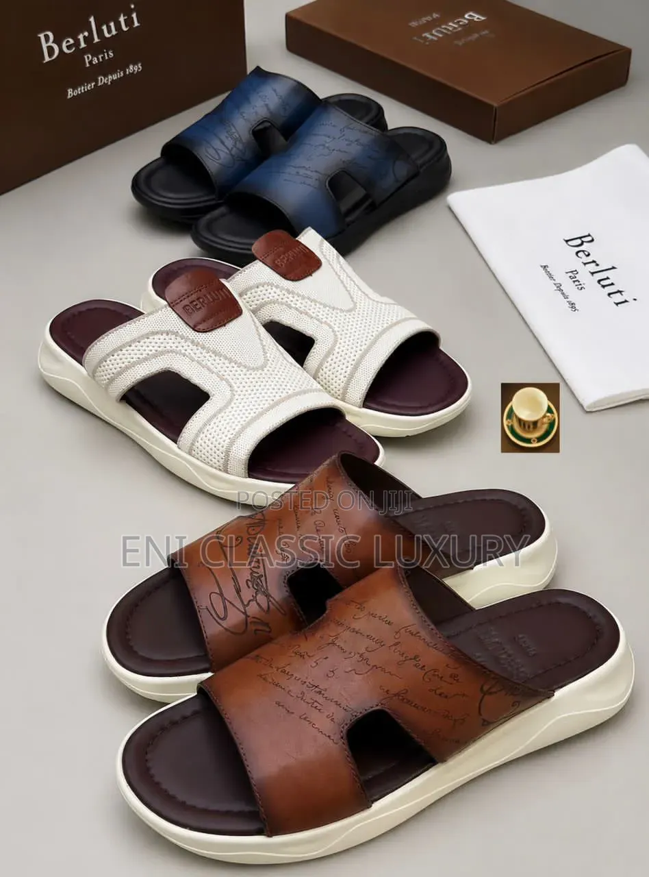 Pure Quality Luxury Men's Slippers Berluti Best Quality Well Banded