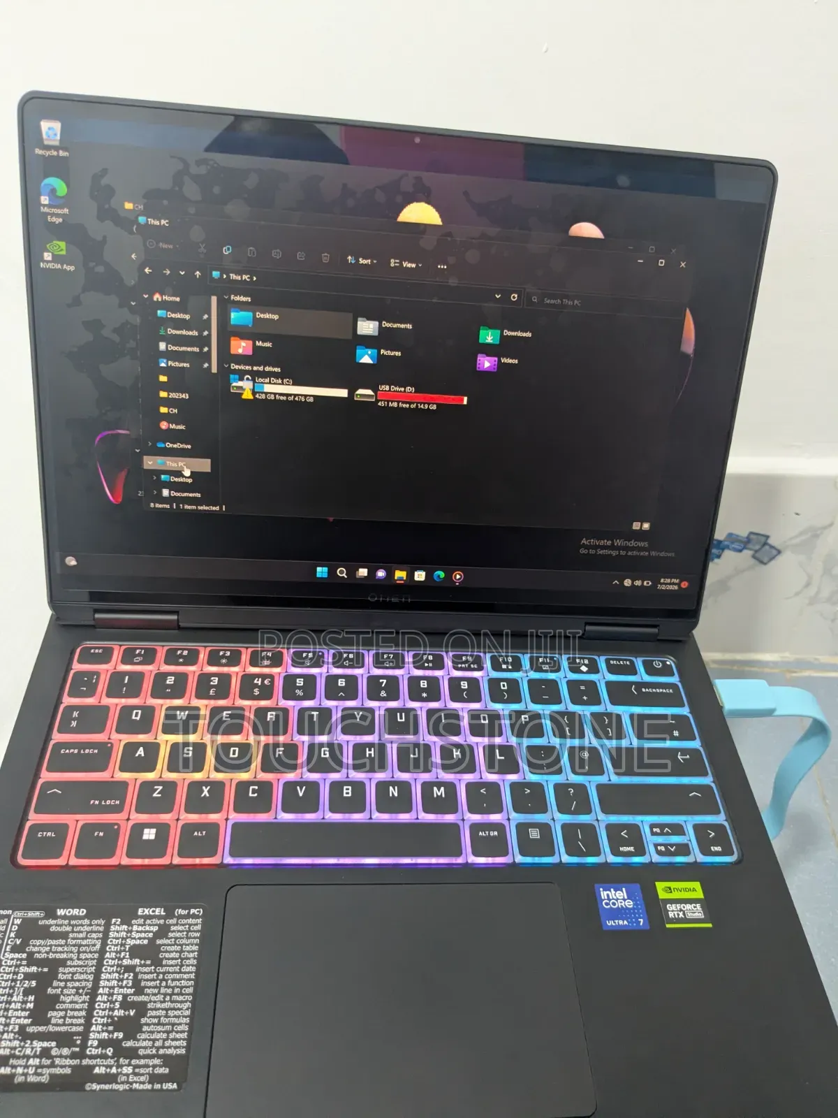 Laptop HP Omen Transcend 14-fb0023dx 16GB Intel Core Ultra 7 SSD 1T
