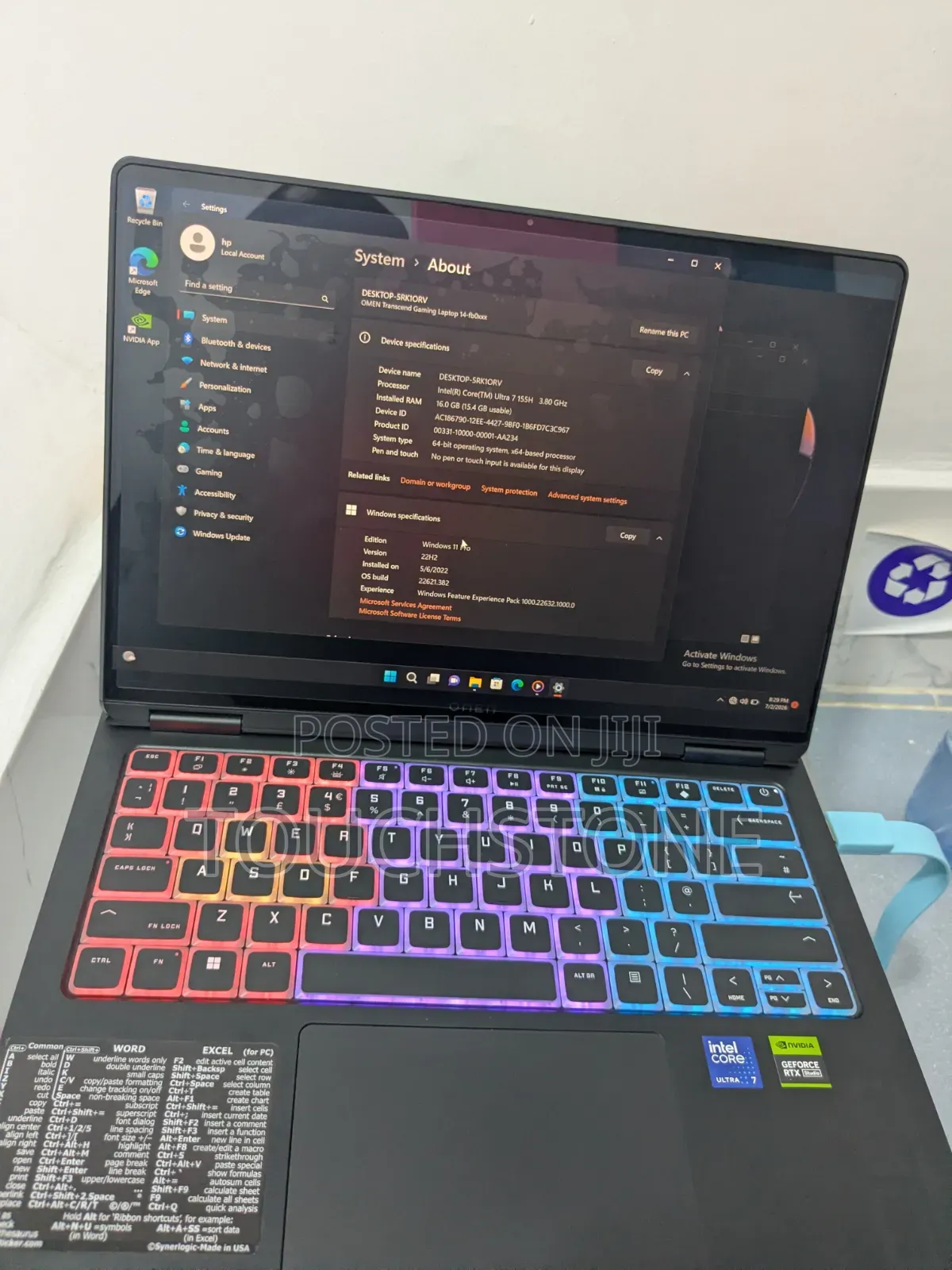 Laptop HP Omen Transcend 14-fb0023dx 16GB Intel Core Ultra 7 SSD 1T