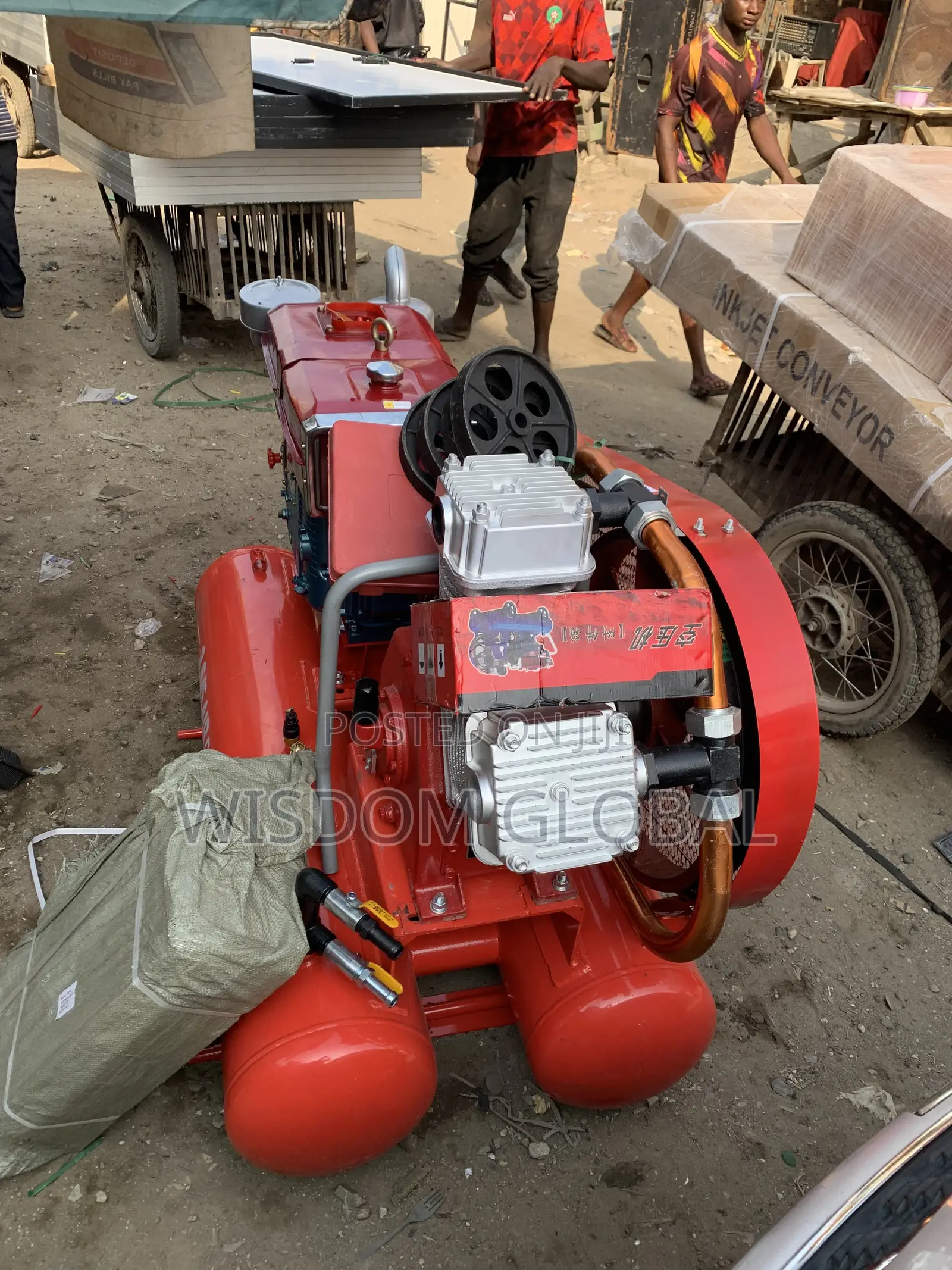 Double Tank Air Compressor With Engine