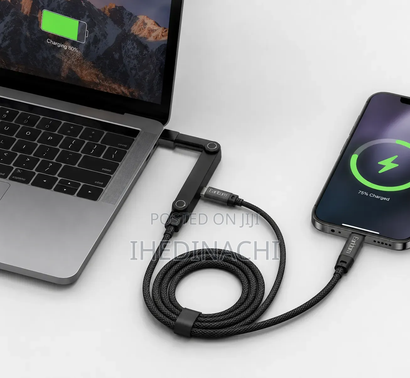 30watt Earldom 3 - In -1 Charger Cable With Laptop Phone Stand