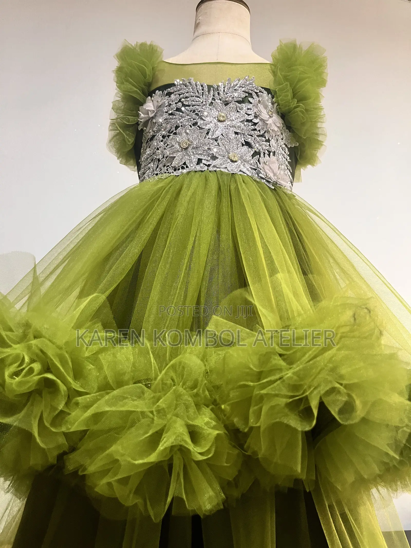 Luxury Olive Green Dress