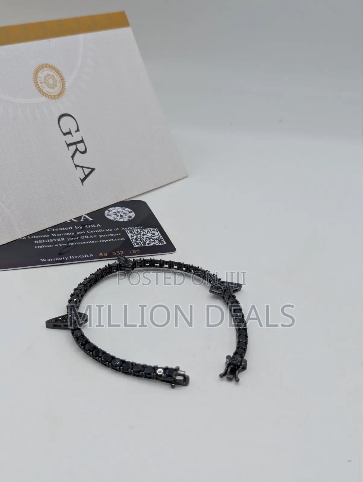 Black Iced Cut Men's Stylish Ski Trendy Link Bracelet