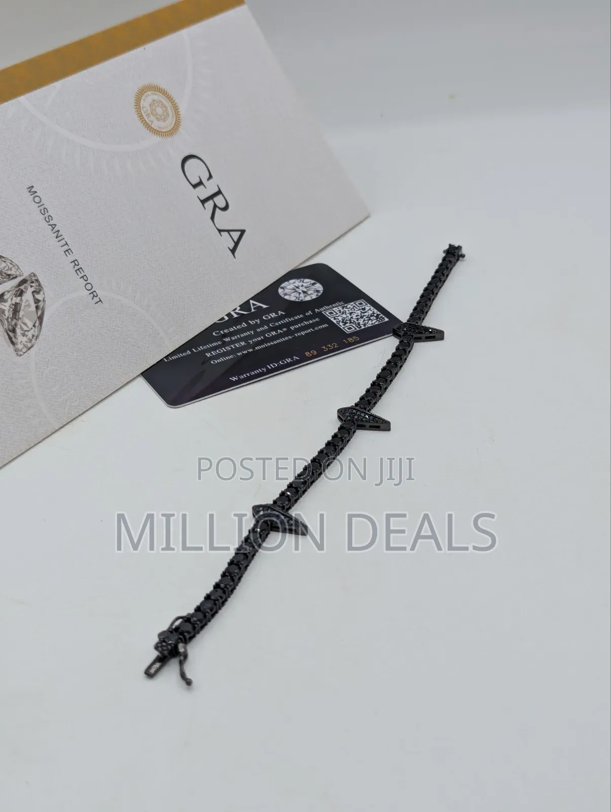 Black Iced Cut Men's Stylish Ski Trendy Link Bracelet