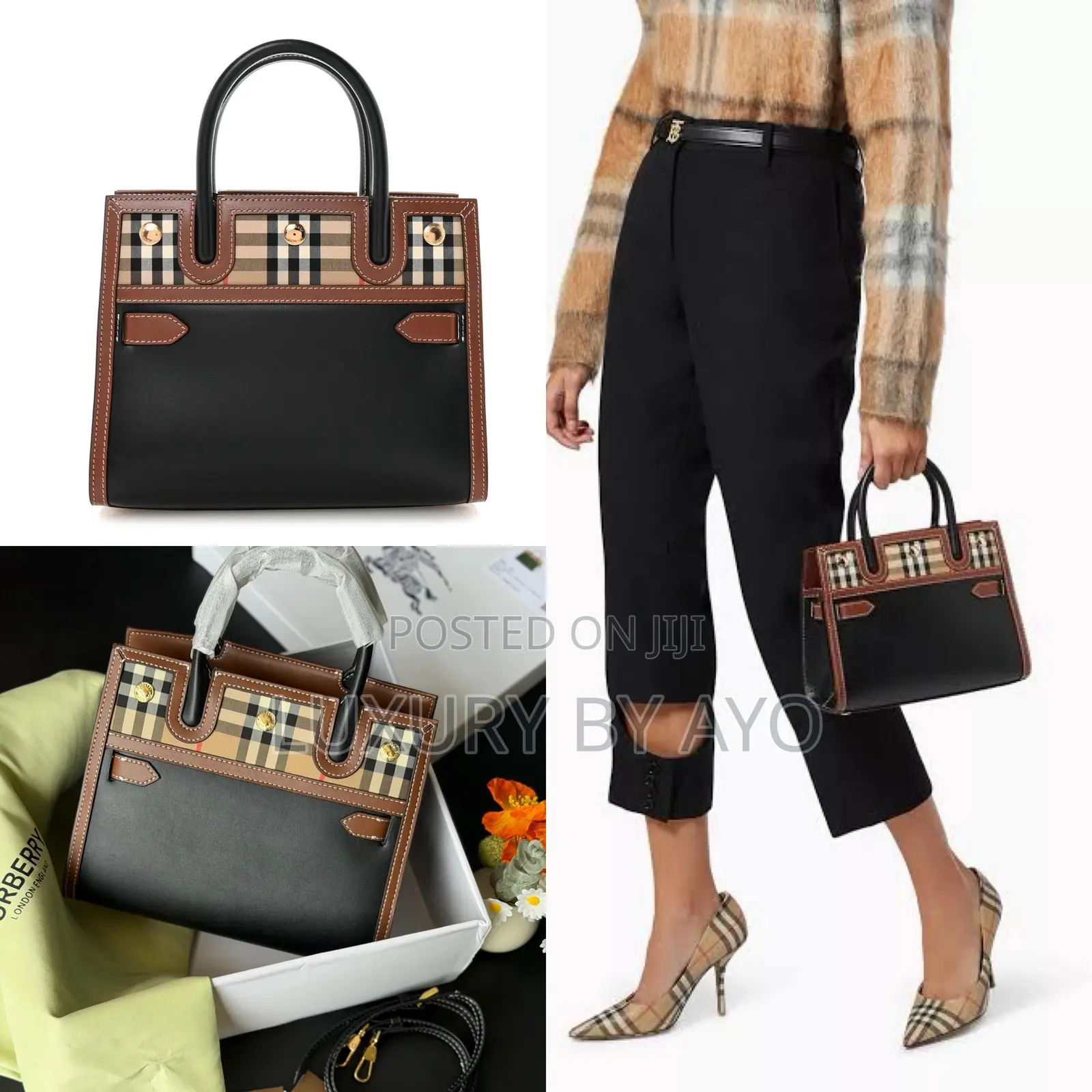 Luxury Burberry Calfskin Vintage Bag