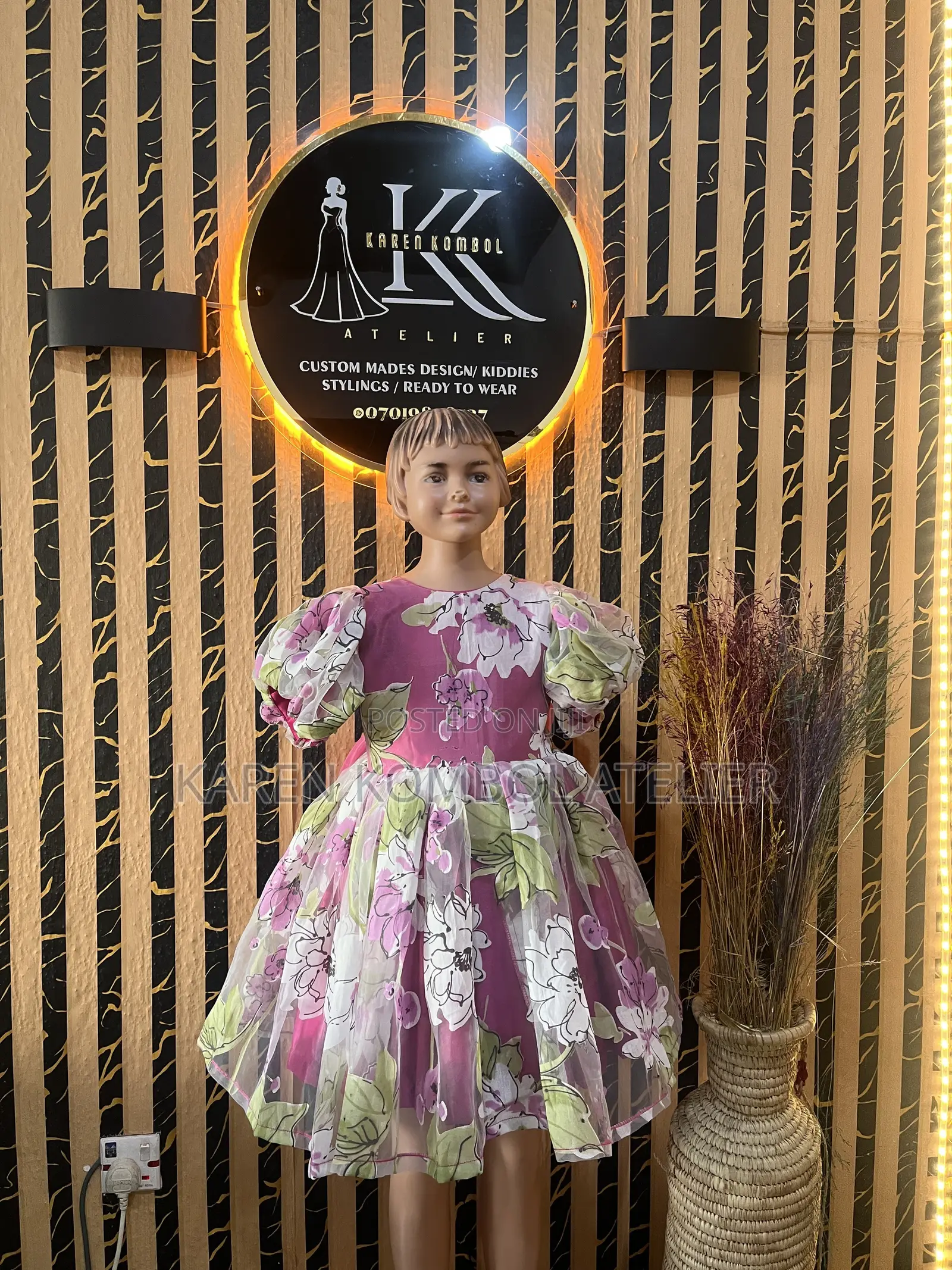 Pink Floral Girls Birthday Dress | Princess Style
