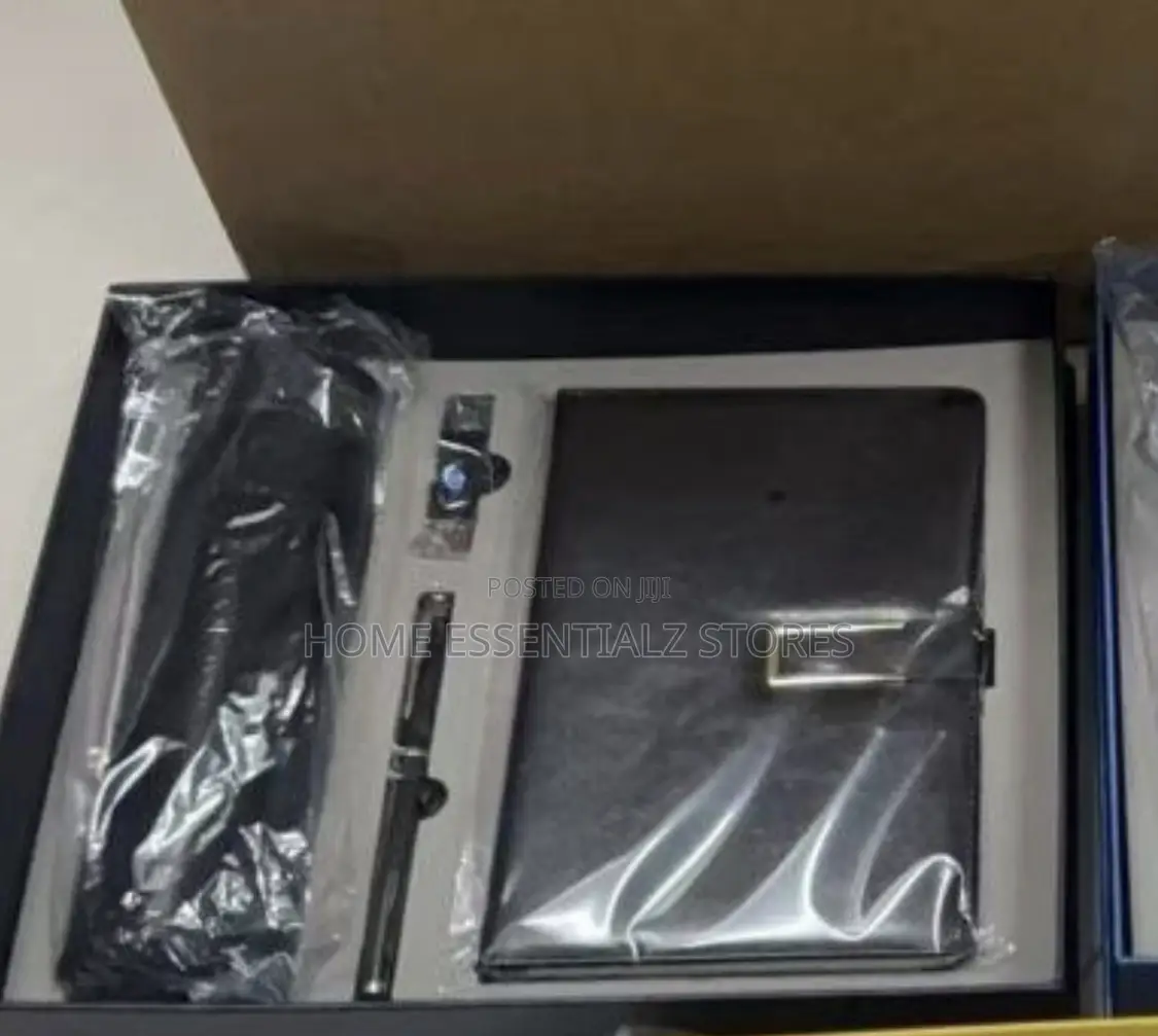 4-in-1 Luxury Corporate Gift Set - Flask, Notebook, Pen, Usb Gift Box