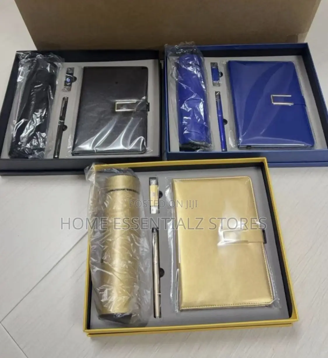 4-in-1 Luxury Corporate Gift Set - Flask, Notebook, Pen, Usb Gift Box