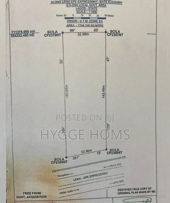 7744.316sqms Land Directly On Expressway Lekki 2nd Roundabout Ikate