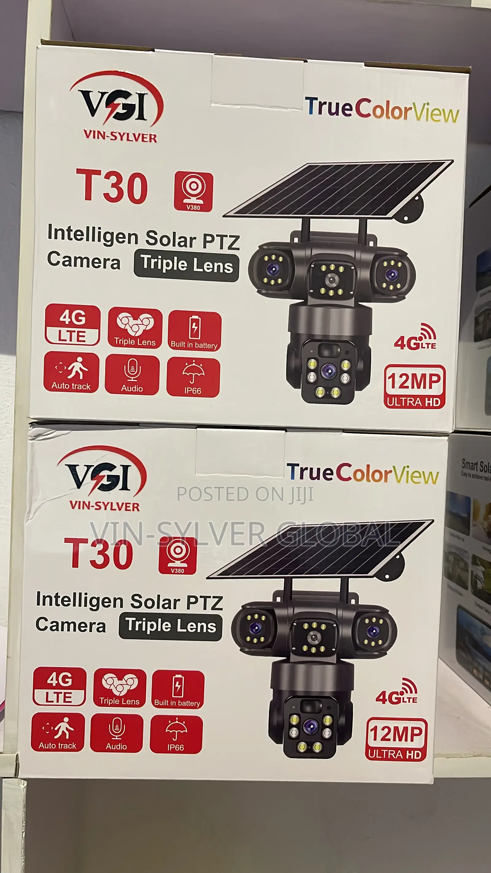Tripple Lens Solar Powered 4g CCTV Ultra Hd Complete Three Lens Cam