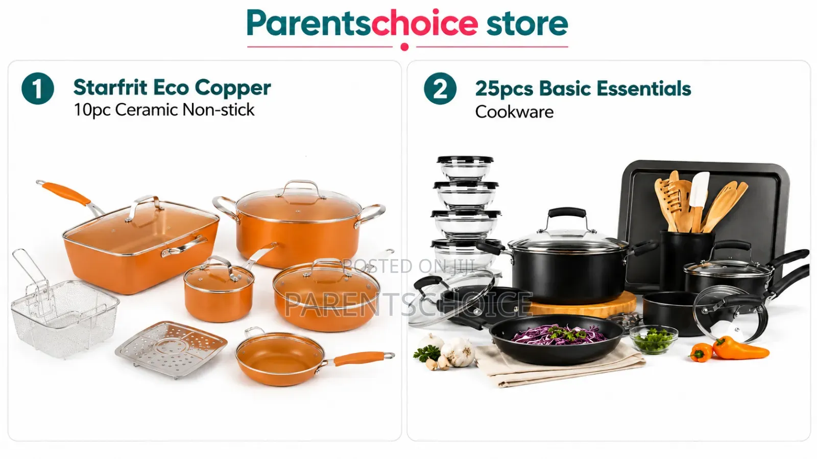 Starfrit Eco Coppe 10pc Ceramic Non-Stick / Be 25pcs Cookware Set -