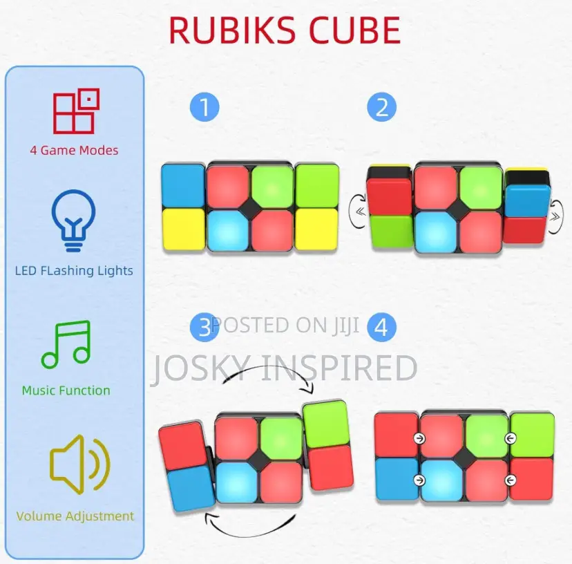 Electronic Handheld Game Fidget Toys Logic Games Flip, Rubiks Cube
