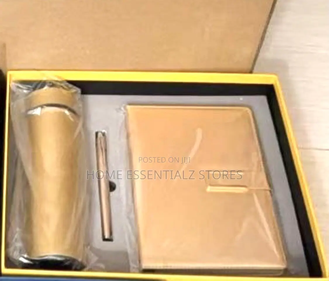 3-in-1 Luxury Corporate Gift Set - Flask, Notebook and Pen in Gift Box