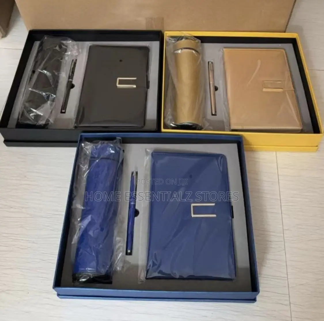 3-in-1 Luxury Corporate Gift Set - Flask, Notebook and Pen in Gift Box