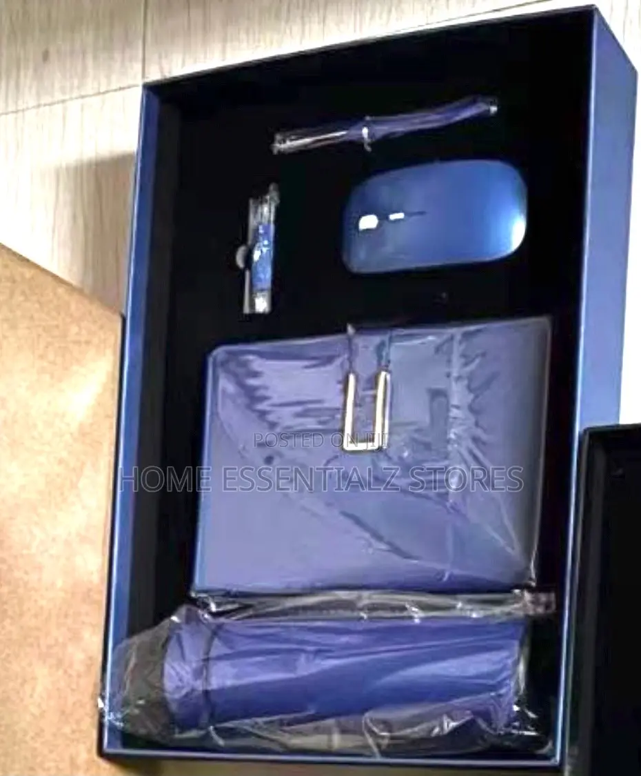 5-in-1 Corporate Gift Set- Flask, Notebook, Pen, Mouse Usb in Gift Box