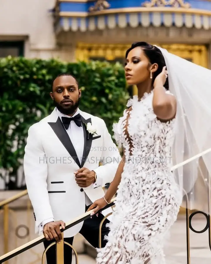 Elite Illusion Neckline Textured Lace Mermaid Bridal Gown