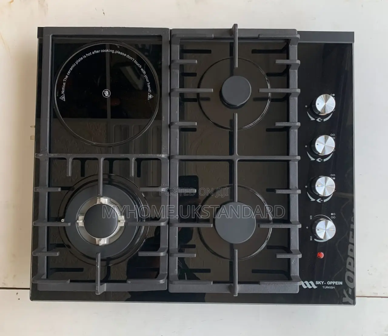 Turkish Built-in Gas 60cm Cooker 3 Gas Burners and 1 Electric Hotplate