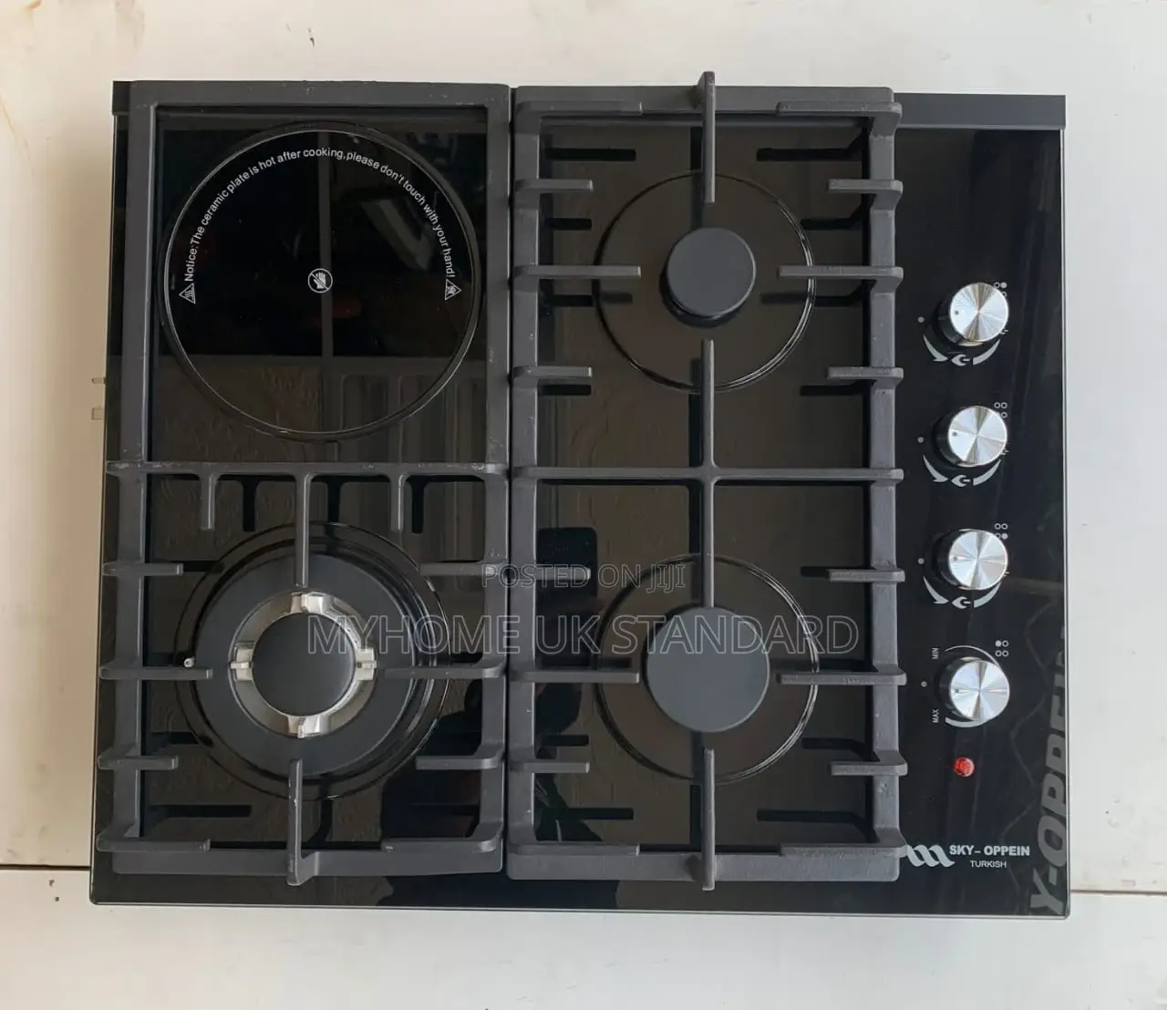 Turkish Built-in Gas 60cm Cooker 3 Gas Burners and 1 Electric Hotplate