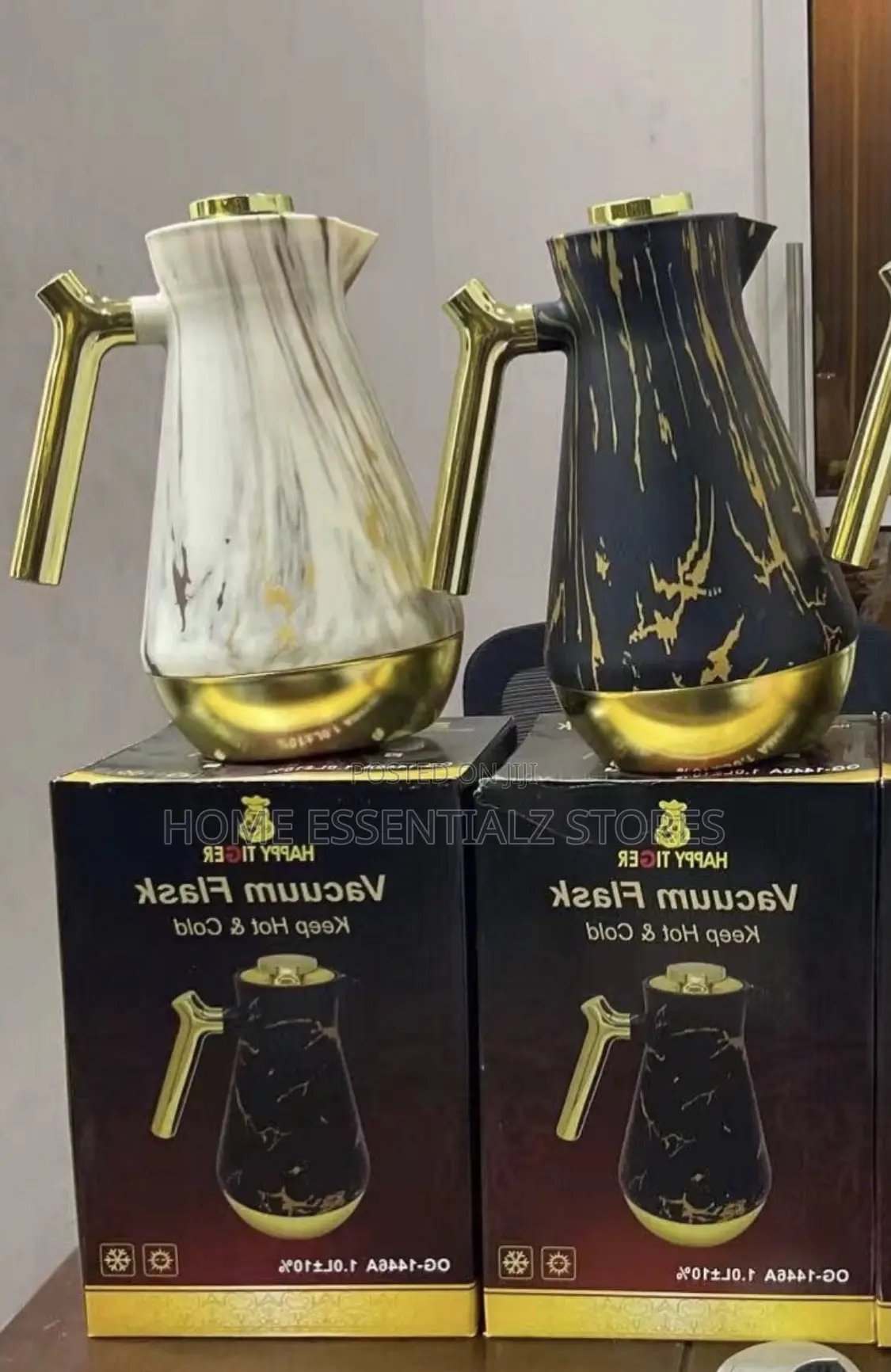 Luxury 1000ml Marble Vacuum Flask Jug - Hot Cold Thermal Tea Flask