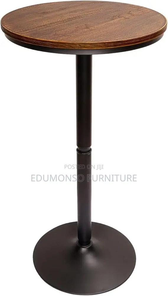 Round Bar Height Bistro Pub Table - Natural Wood Top