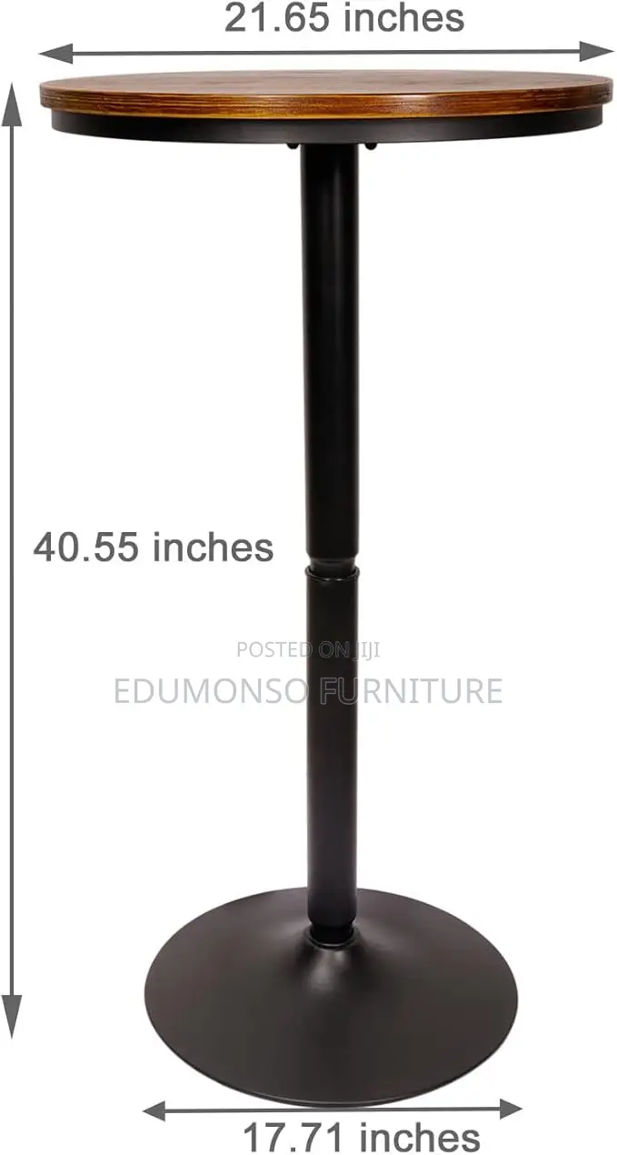 Round Bar Height Bistro Pub Table - Natural Wood Top