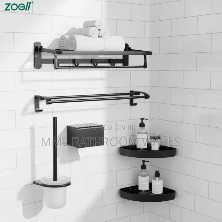 Matte Black Bathroom and Toilet Accessories Set