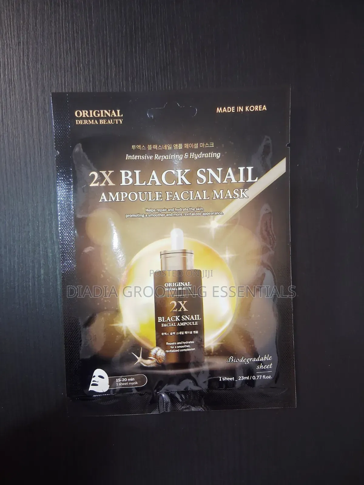 Original Derma Beauty 2x Black Snail Ampoule Facial Mask