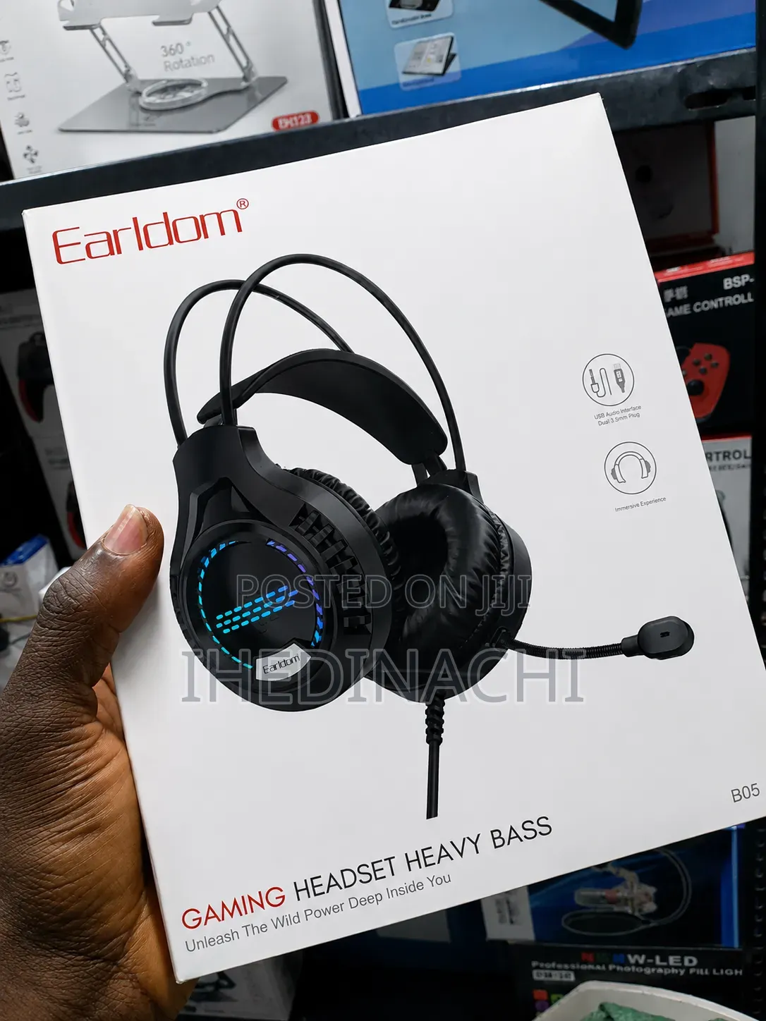 : Earldom Rgb Gaming Headset Heavy Bass With Noise Mic For Pc Ps4 Ps5