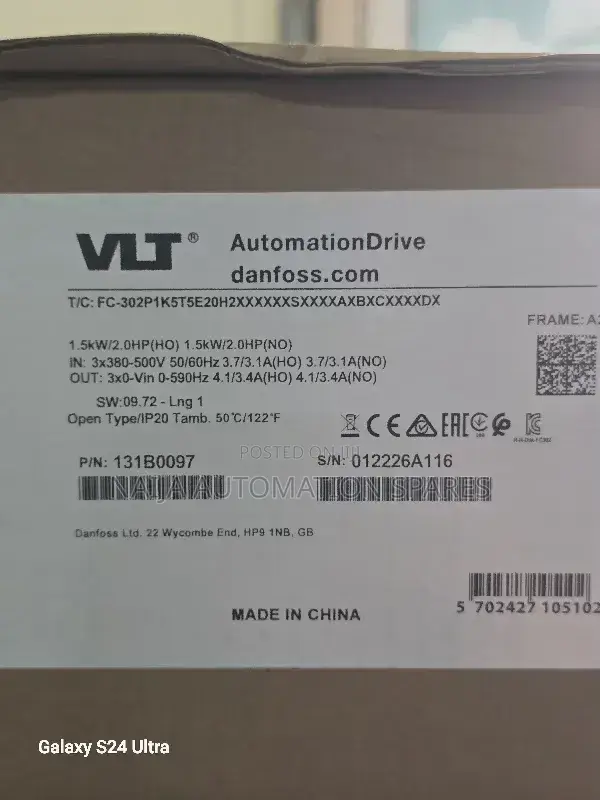 Danfoss 131b0097 | VLT Automation Drive Fc 302 1.5 Kw | FC-302P1K5T5E2