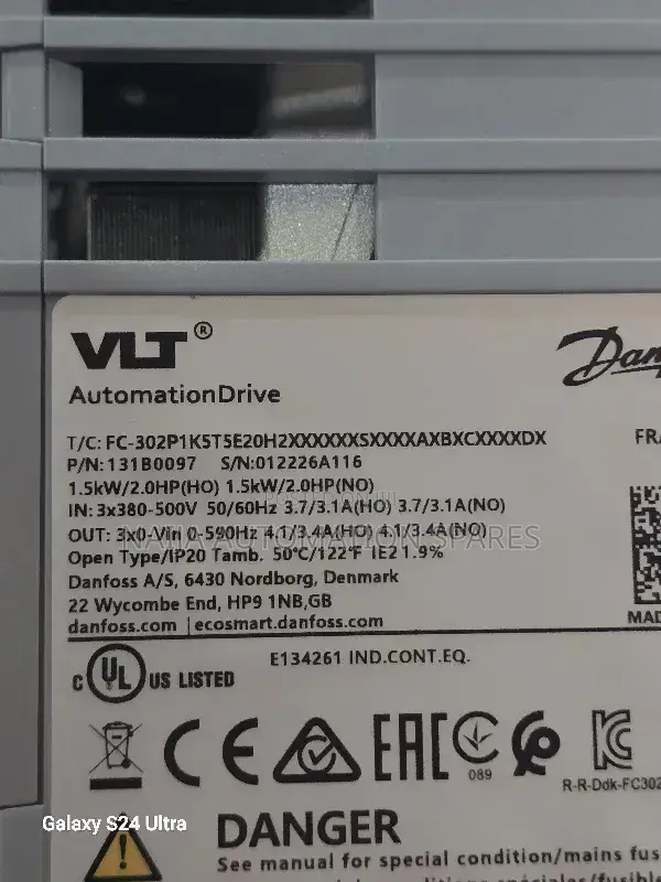 Danfoss 131b0097 | VLT Automation Drive Fc 302 1.5 Kw | FC-302P1K5T5E2