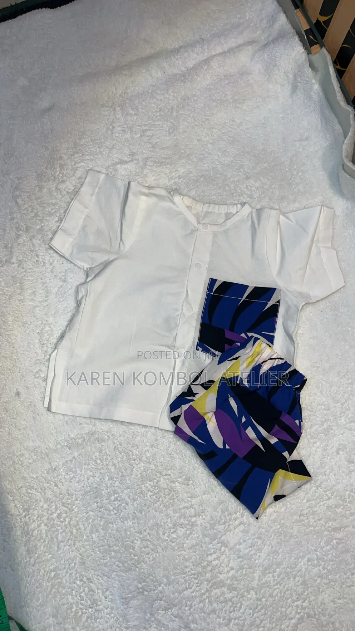 Stylish Boys White Shirt Printed Trouser Set | 2-Piece Outfit