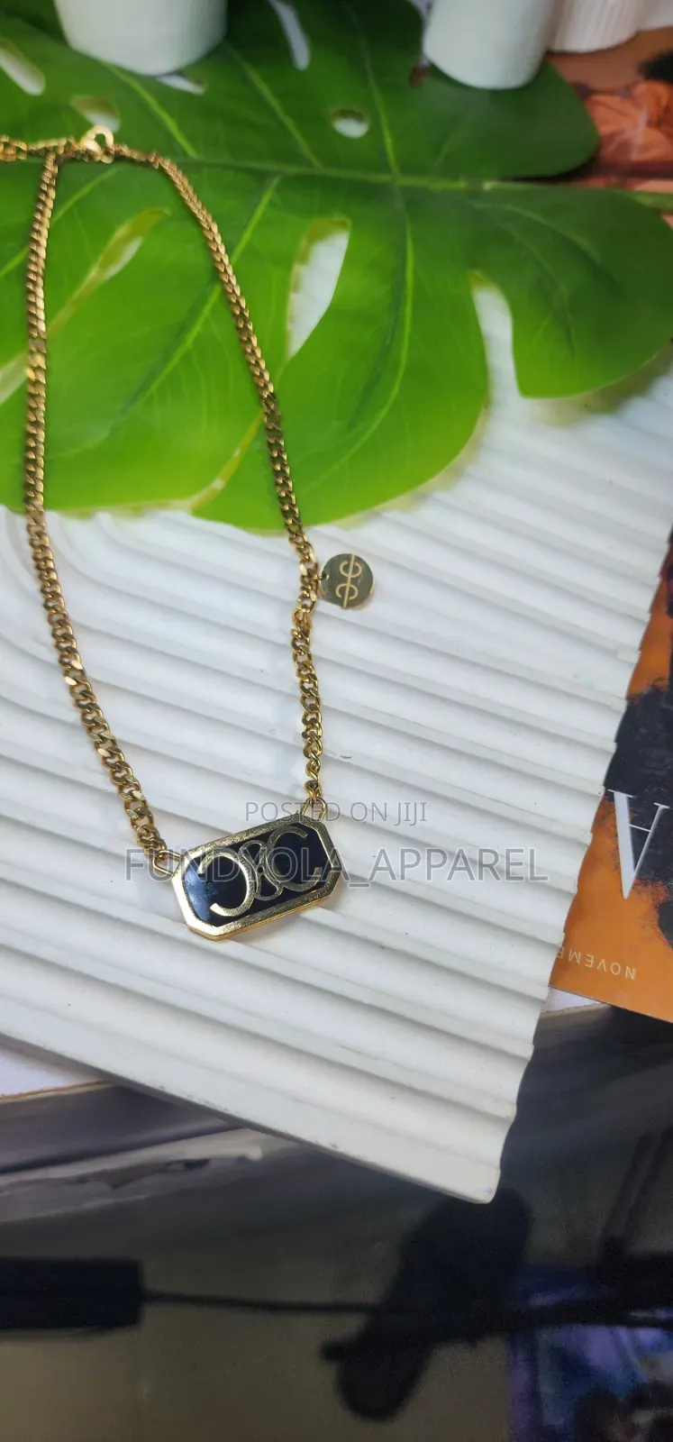 Noir Emblem Chain Necklace