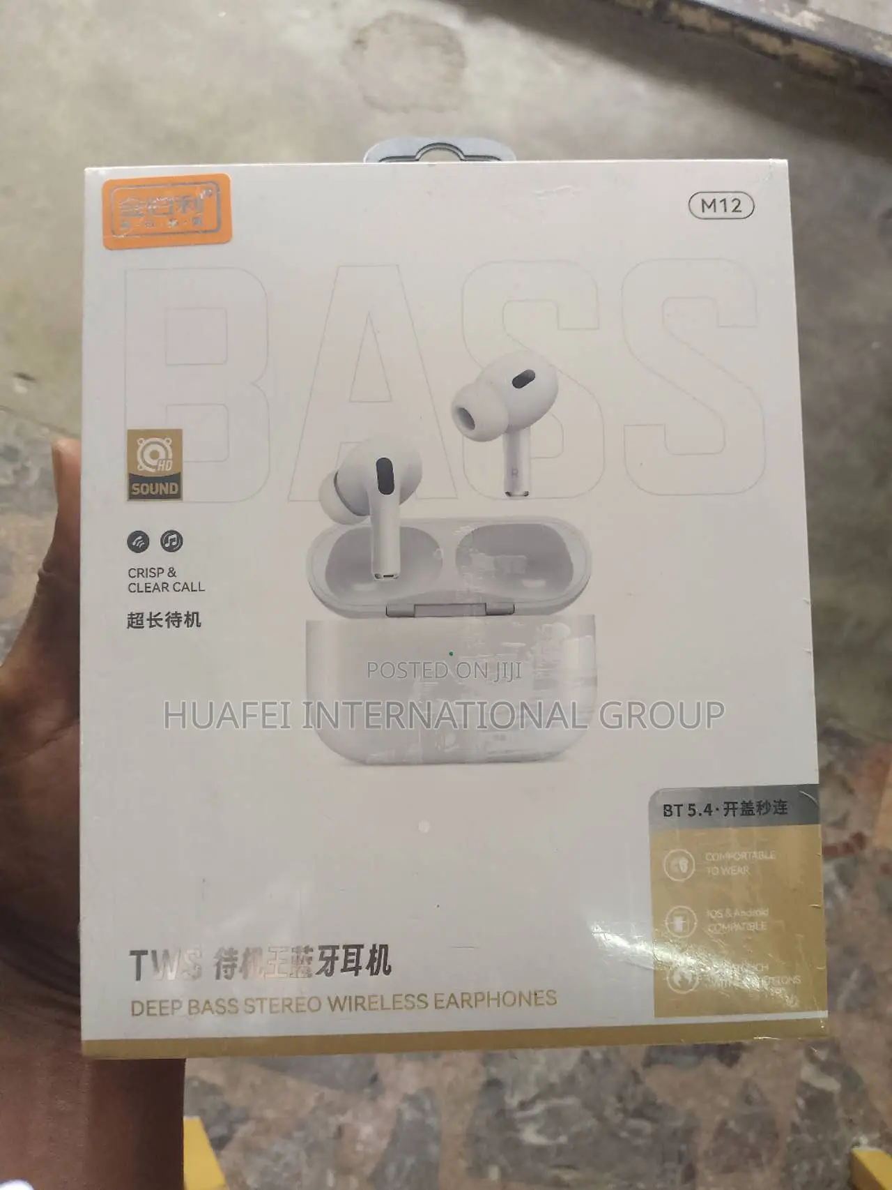M12, Tws, Wireless Earbuds Deep Bass Touch Control Power Bank Base