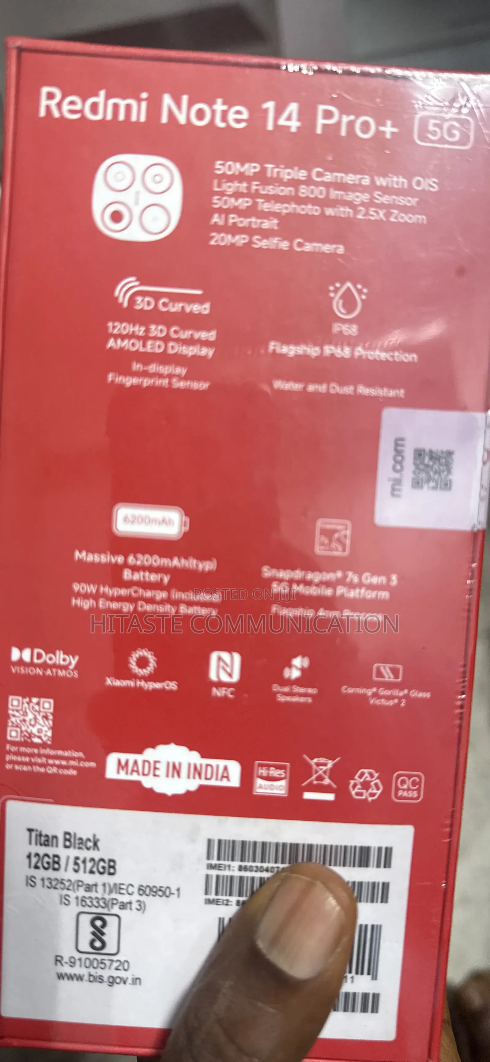 New Xiaomi Redmi Note 14 Pro+ 5G 512 GB Red